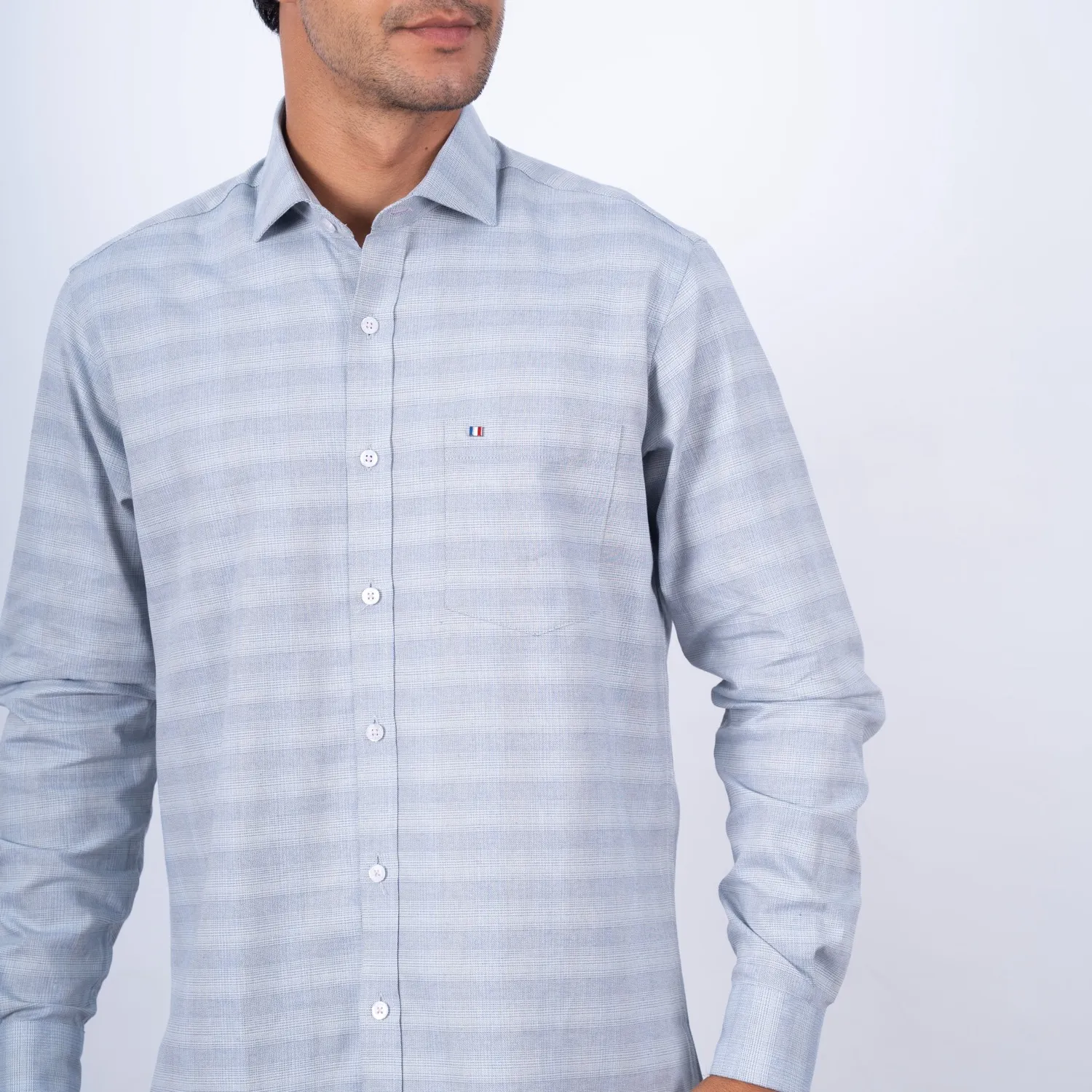 Camisa ML Sport con Cuello Frances Etiqueta Tessuto Made in Italy PC-63702CA - Imagen 2