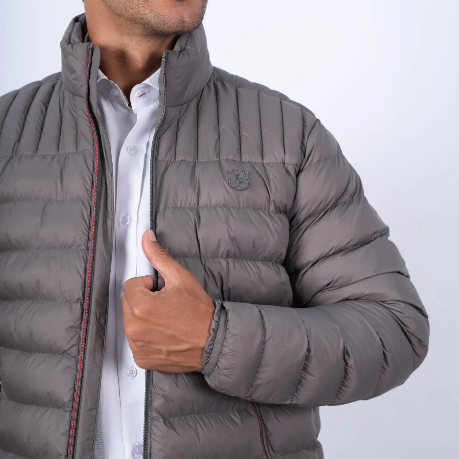 Casaca de Nylon Zipper en contraste con diseño francés PC-63102CS - Imagen 12