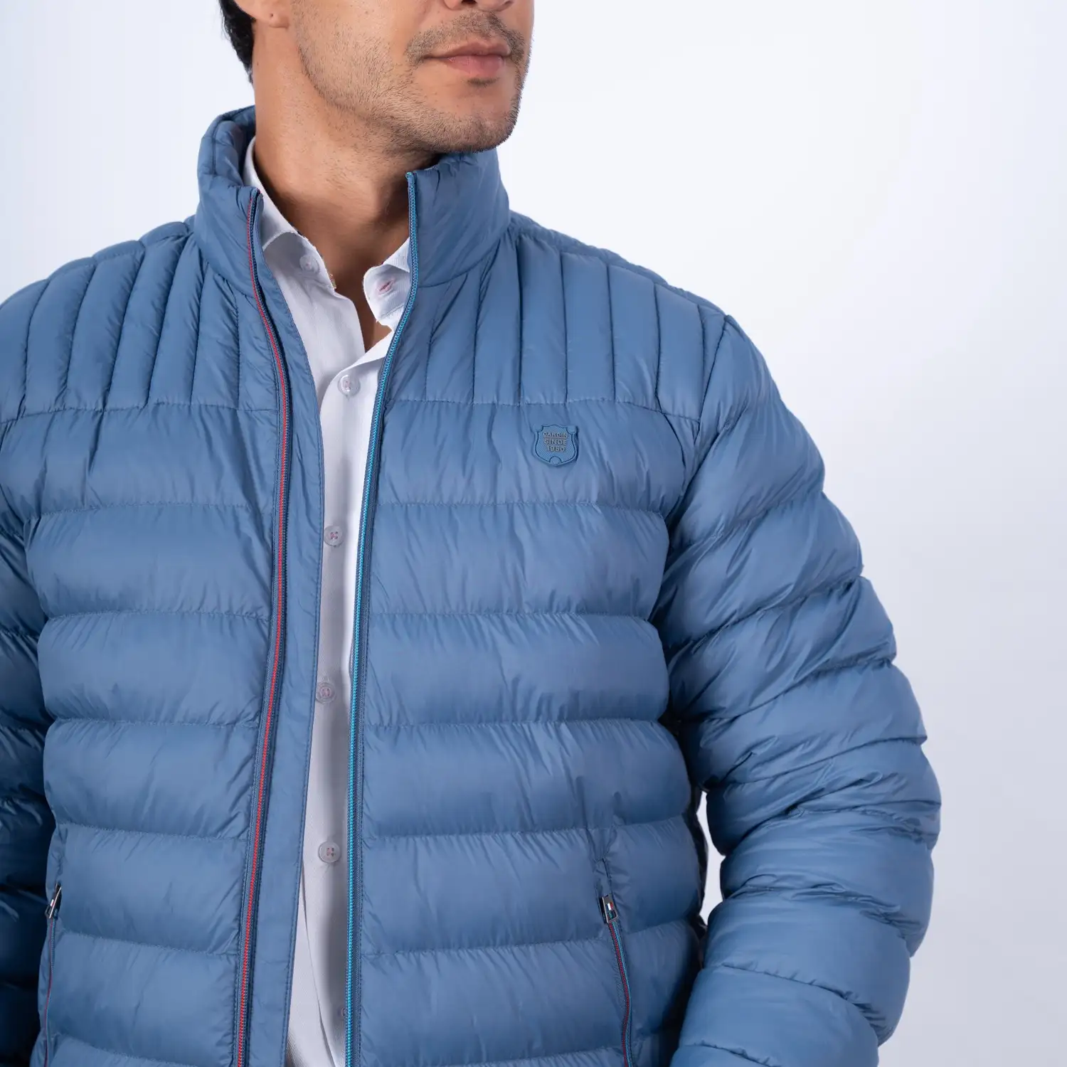 Casaca de Nylon Zipper en contraste con diseño francés PC-63102CS - Imagen 22