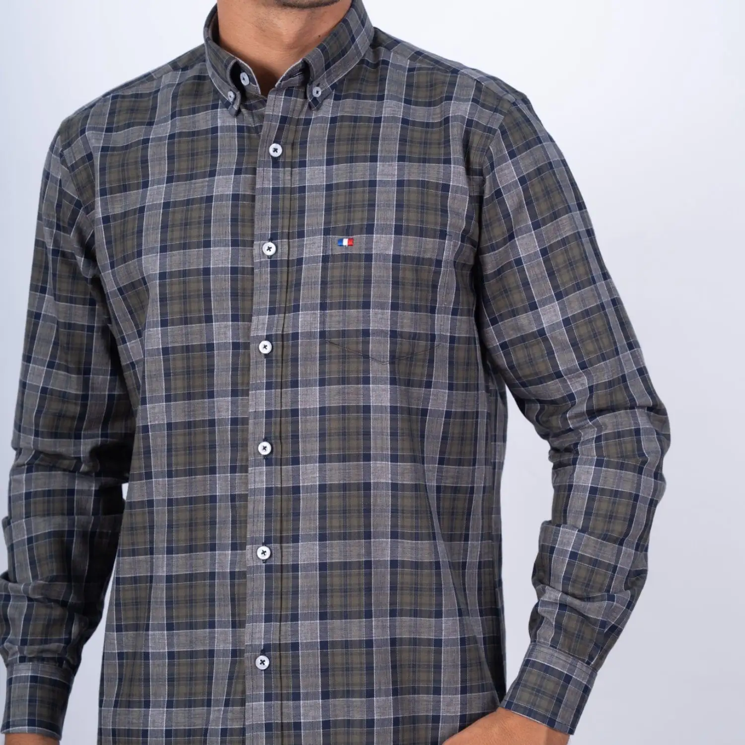 Camisa ML Etiqueta Azul con diseño Francés PC-63606CA - Imagen 3