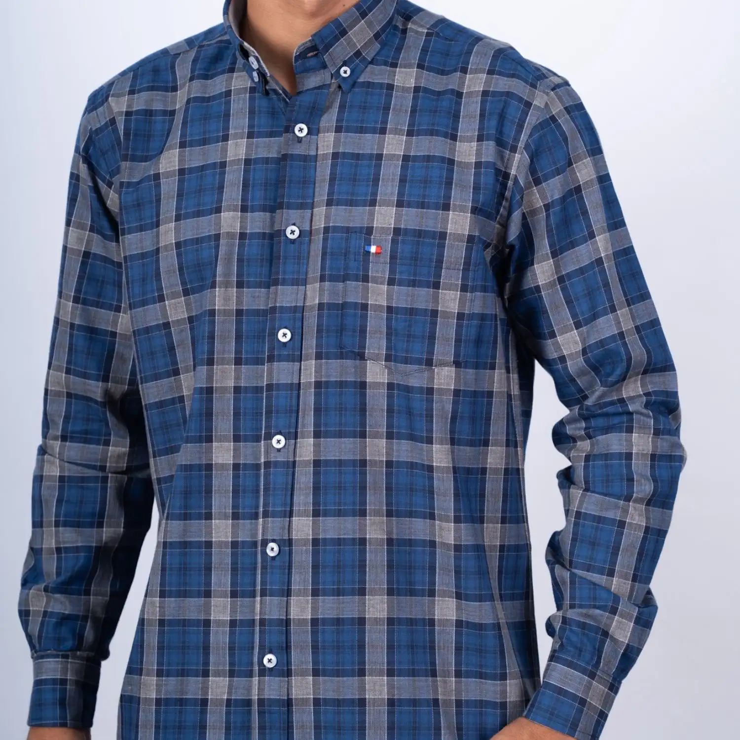 Camisa ML Etiqueta Azul con diseño Francés PC-63606CA - Imagen 9