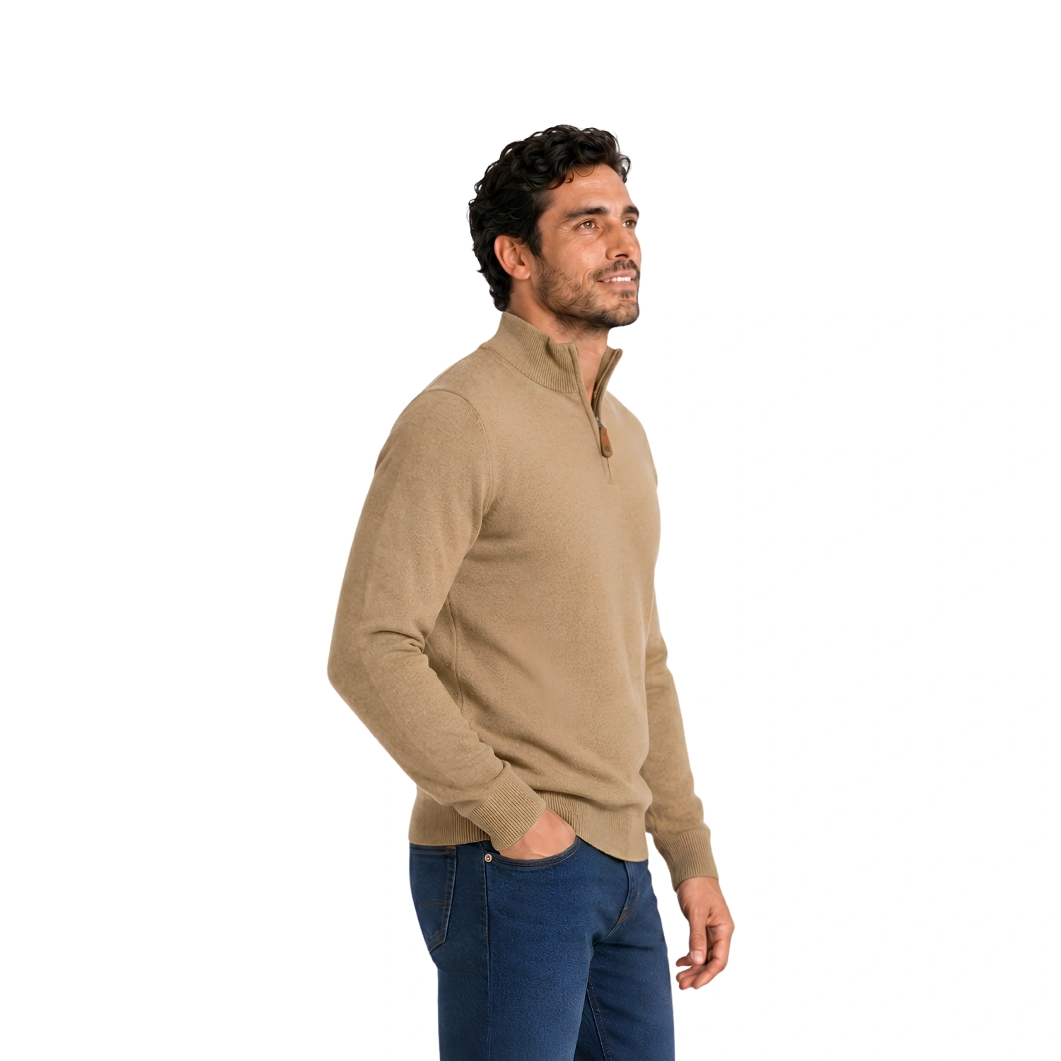 Chompa de Algodón Half Zipper Etiqueta Azul con diseño francés CAR-6303CH - Imagen 5
