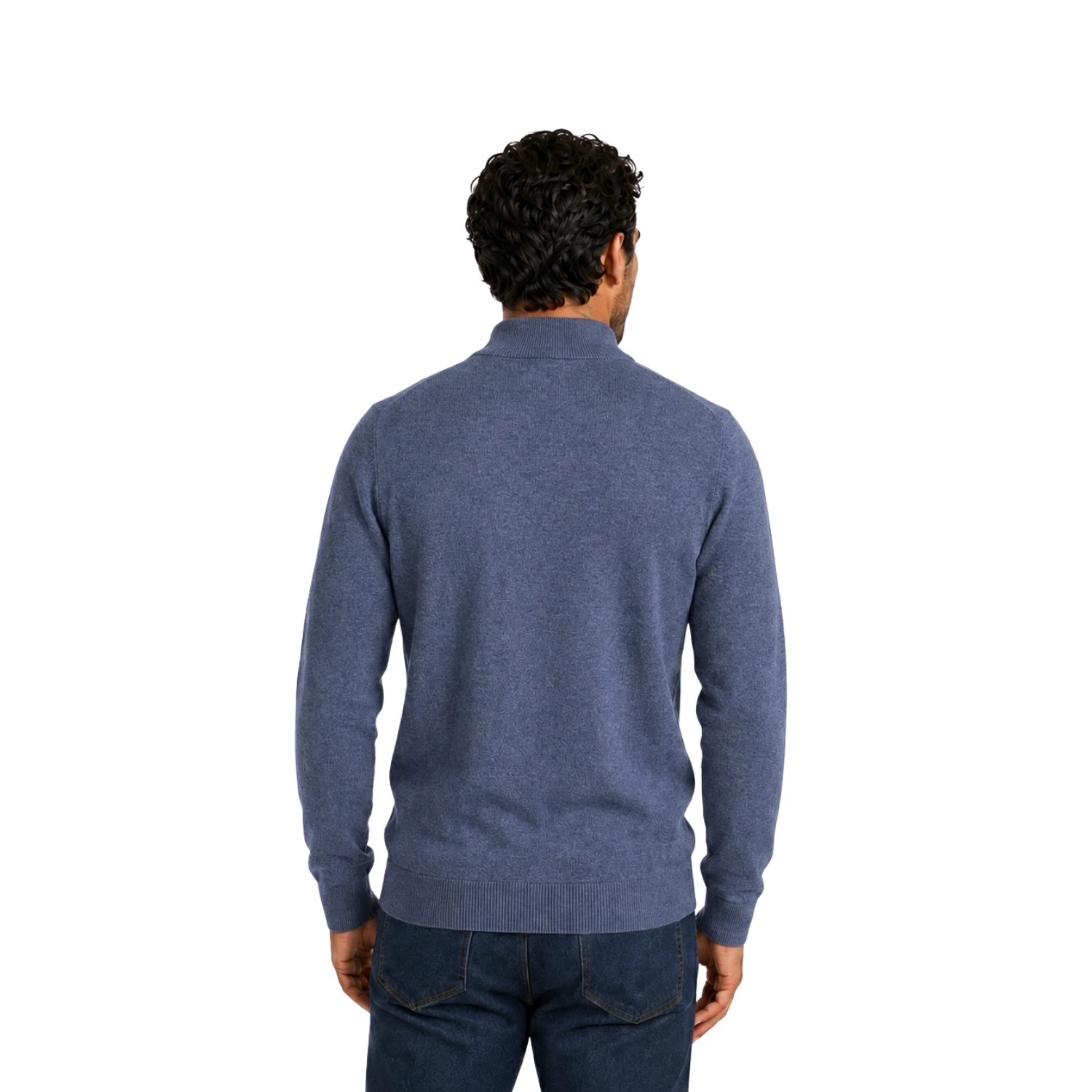 Chompa de Algodón Half Zipper Etiqueta Azul con diseño francés CAR-6303CH - Imagen 4