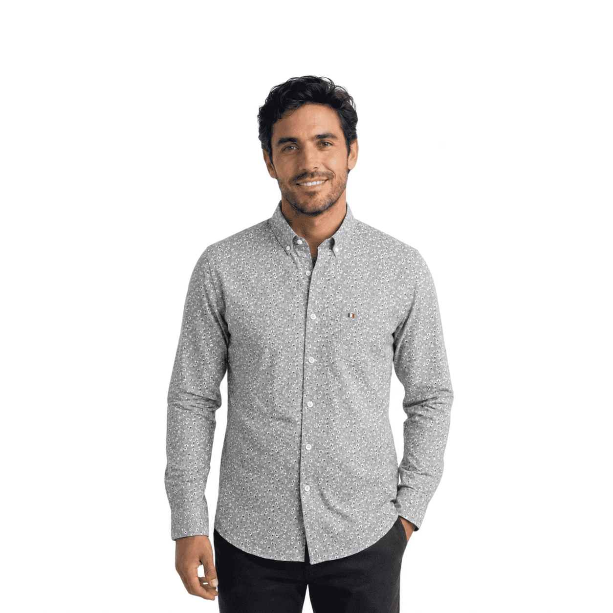 Camisa ML Estampada Etiqueta Azul con diseño Francés PC-63622CA - Imagen 7