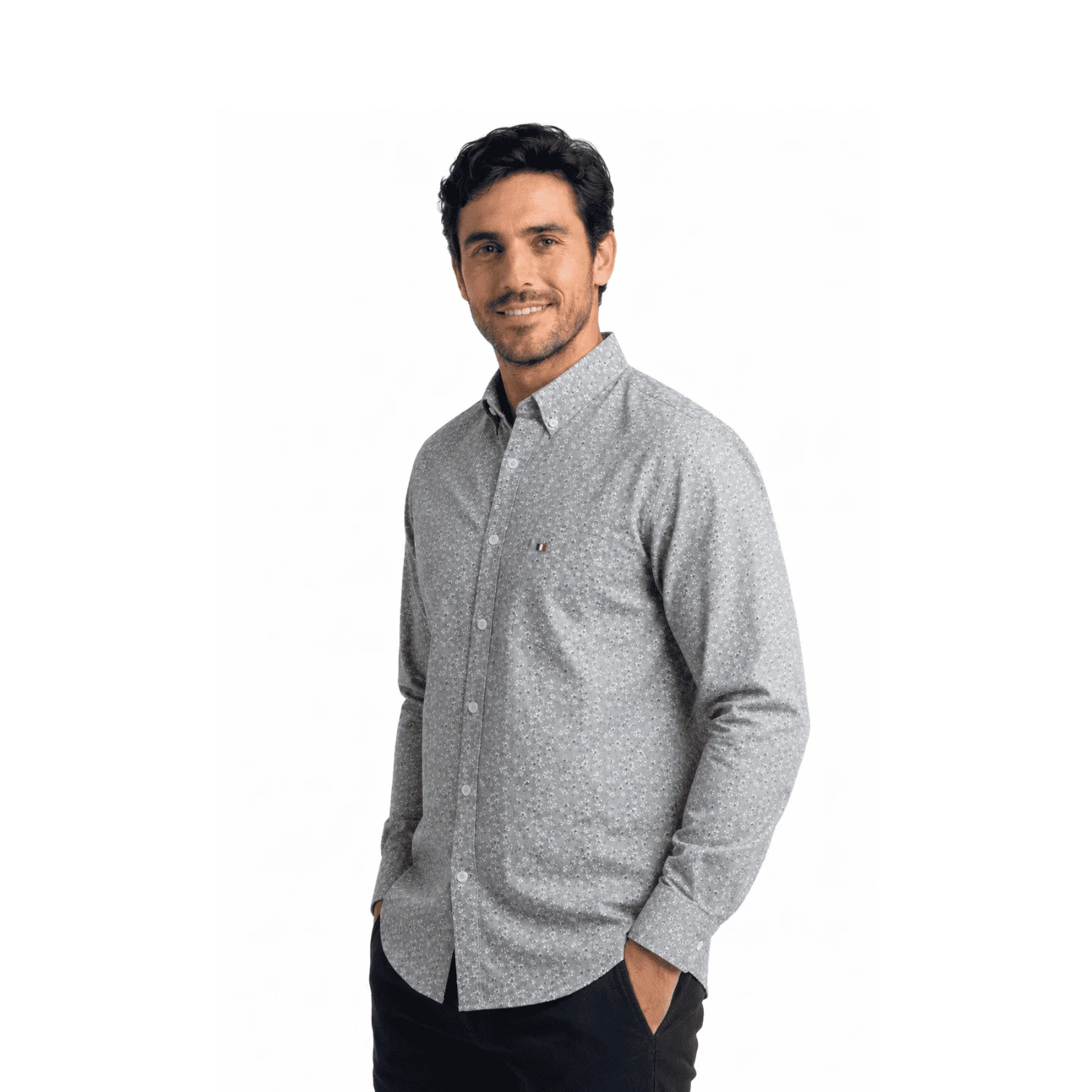 Camisa ML Estampada Etiqueta Azul con diseño Francés PC-63622CA - Imagen 8