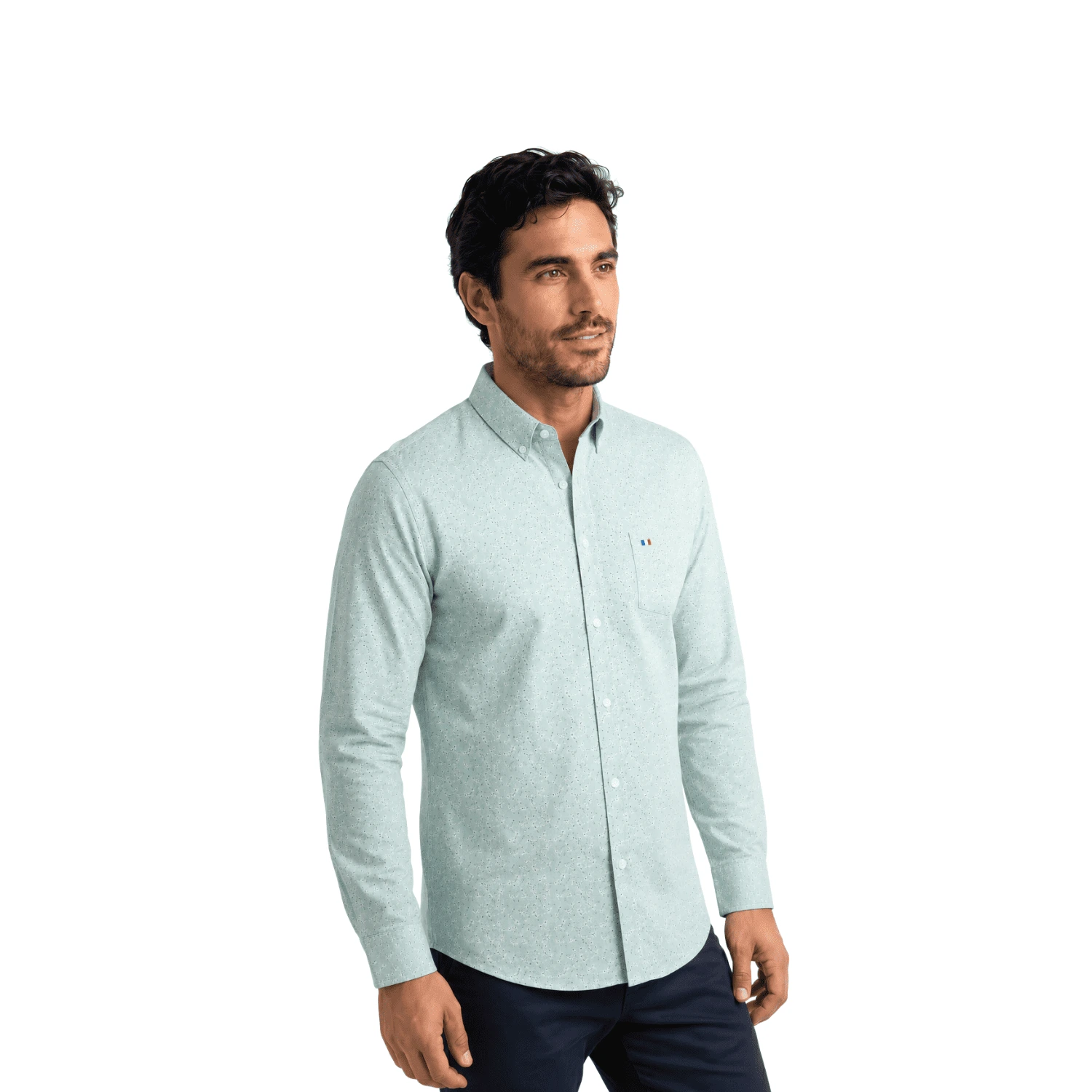 Camisa ML Estampada Etiqueta Azul con diseño Francés PC-63622CA - Imagen 12