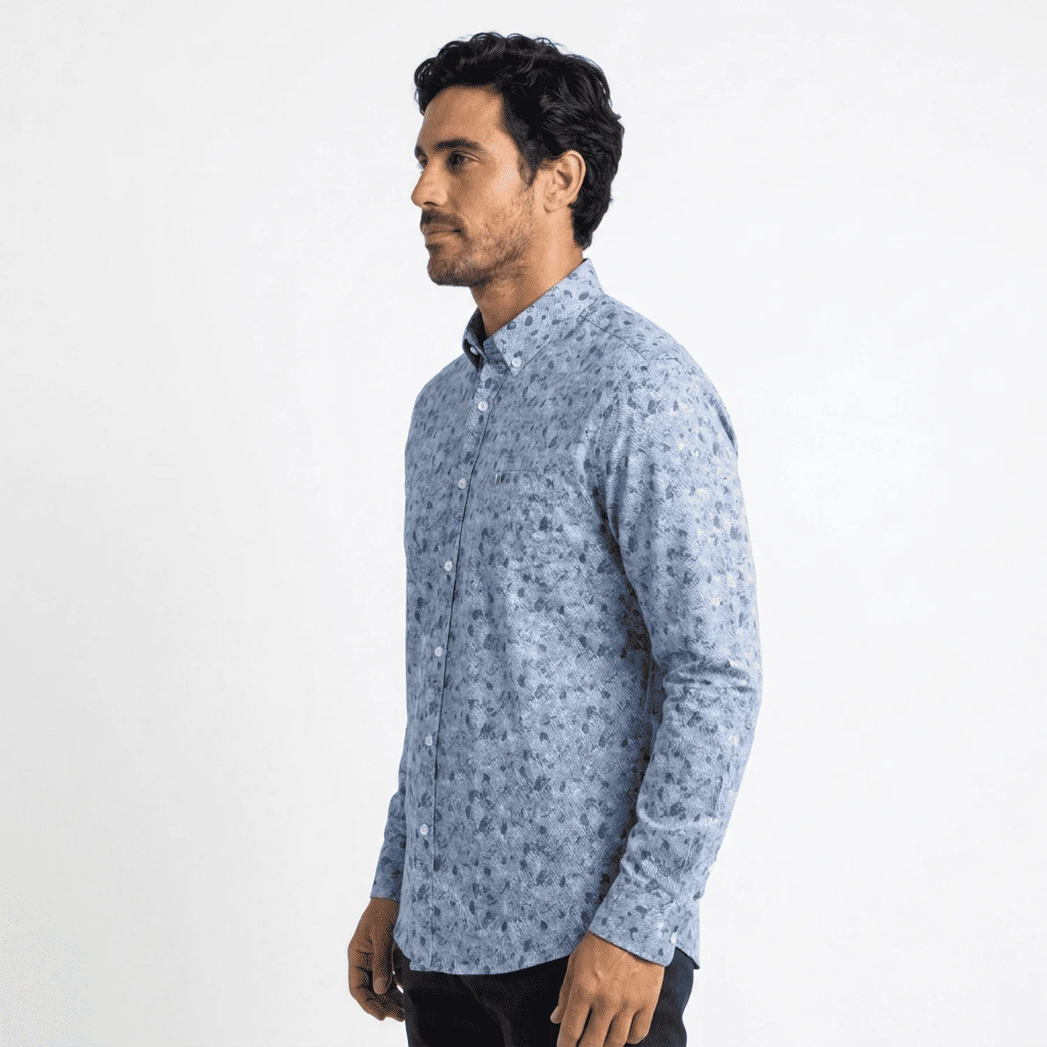 Camisa ML Estampada Etiqueta Azul con diseño Francés PC-63624CA - Imagen 4