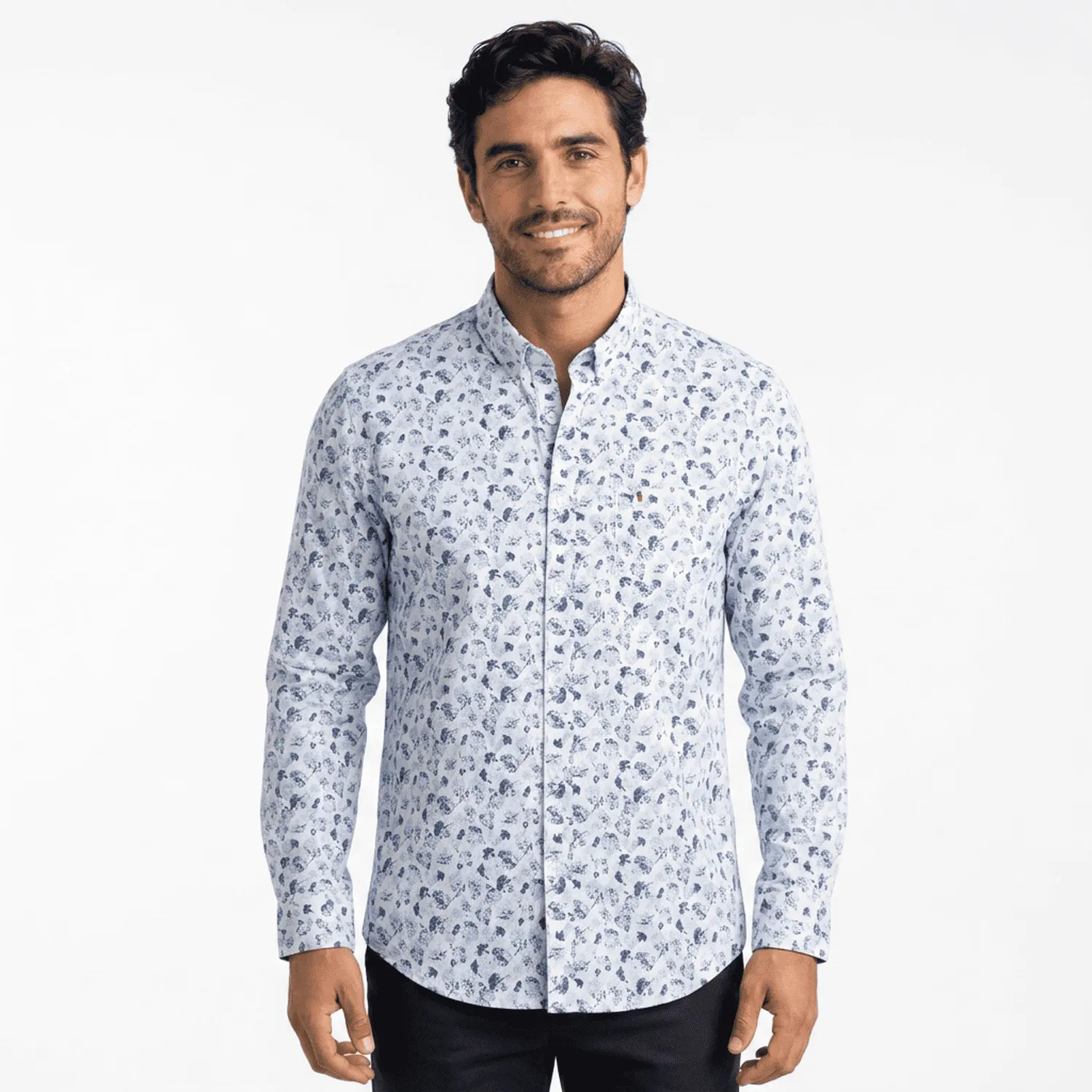 Camisa ML Estampada Etiqueta Azul con diseño Francés PC-63624CA - Imagen 6