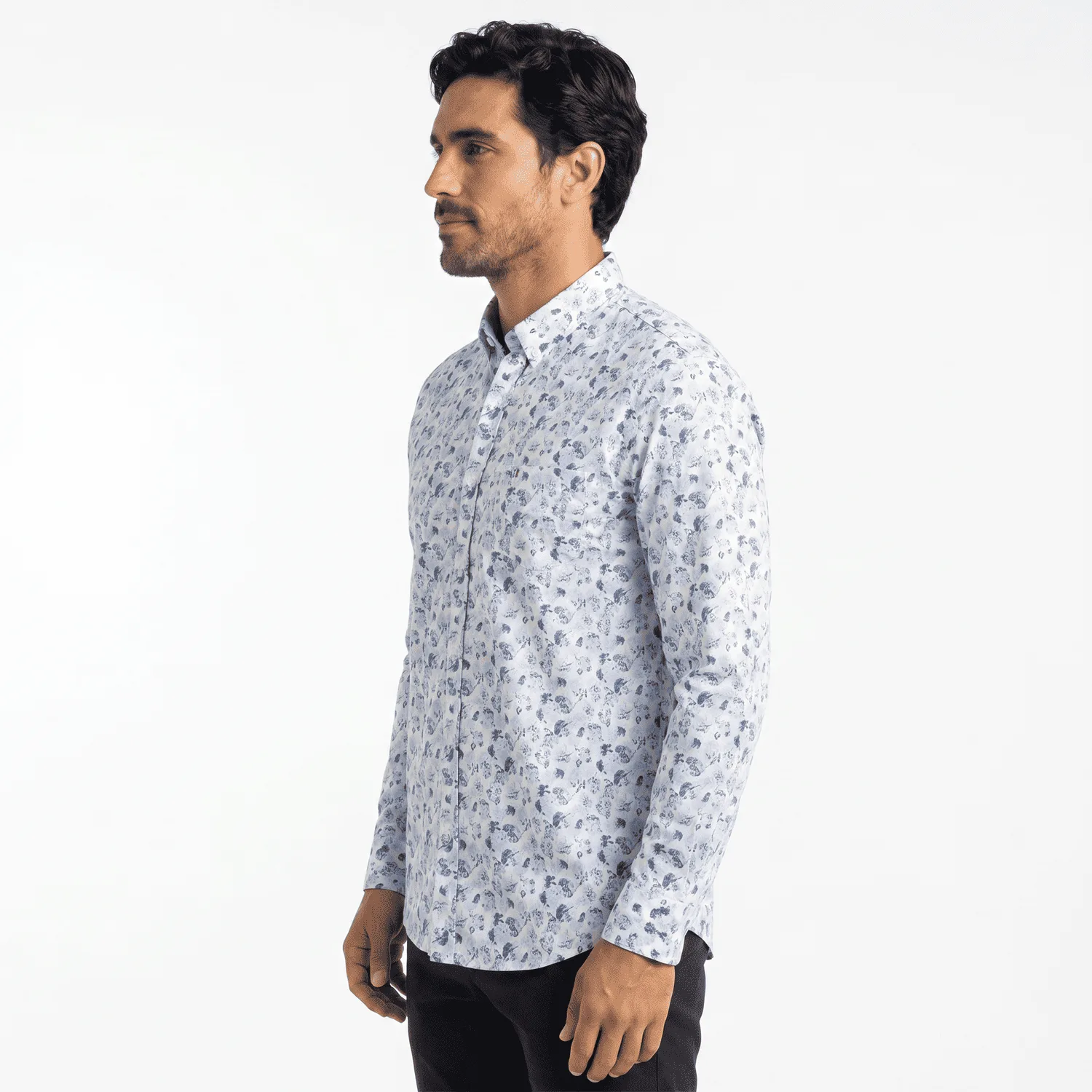 Camisa ML Estampada Etiqueta Azul con diseño Francés PC-63624CA - Imagen 8
