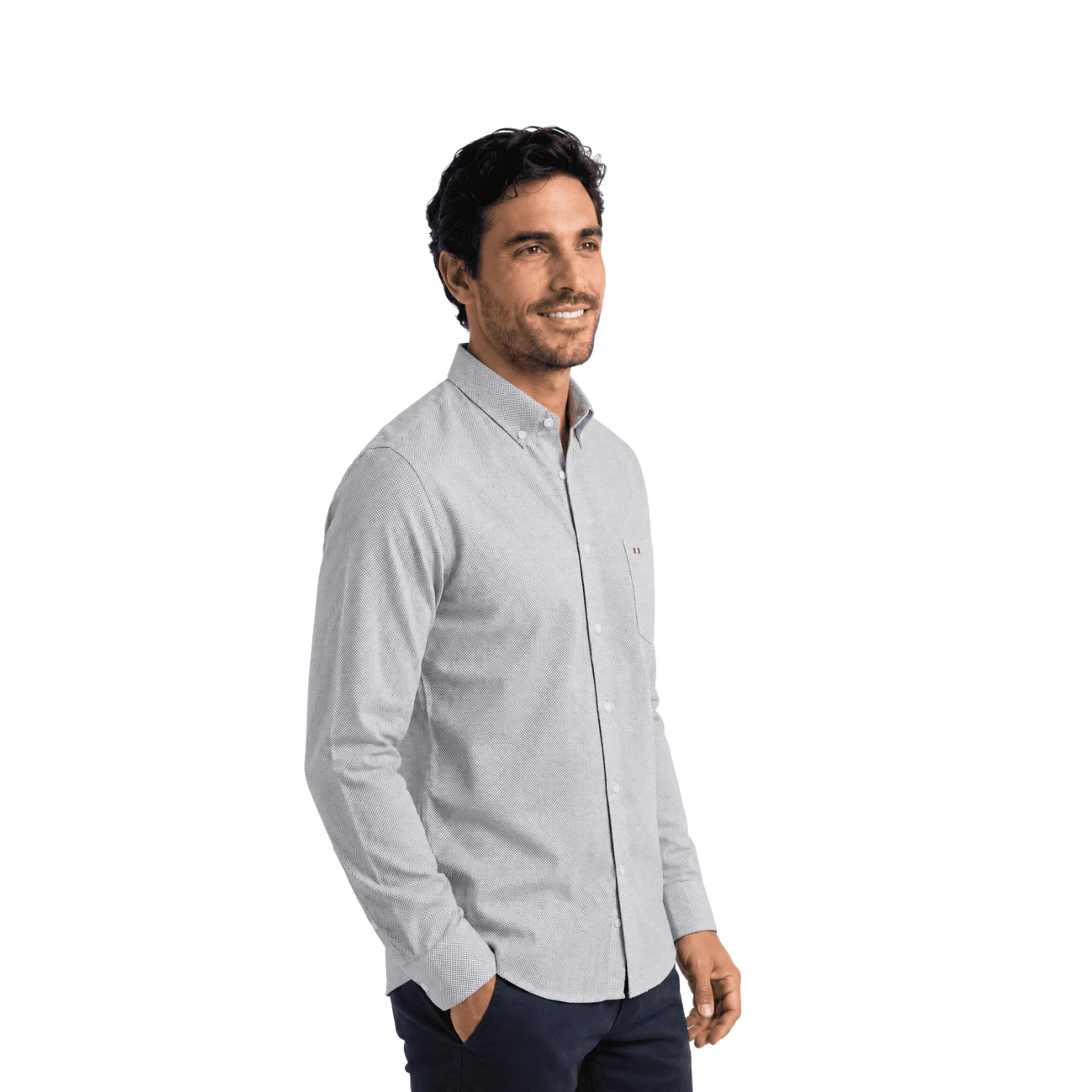 Camisa ML Etiqueta Azul con diseño Francés PC-63628CA - Imagen 2