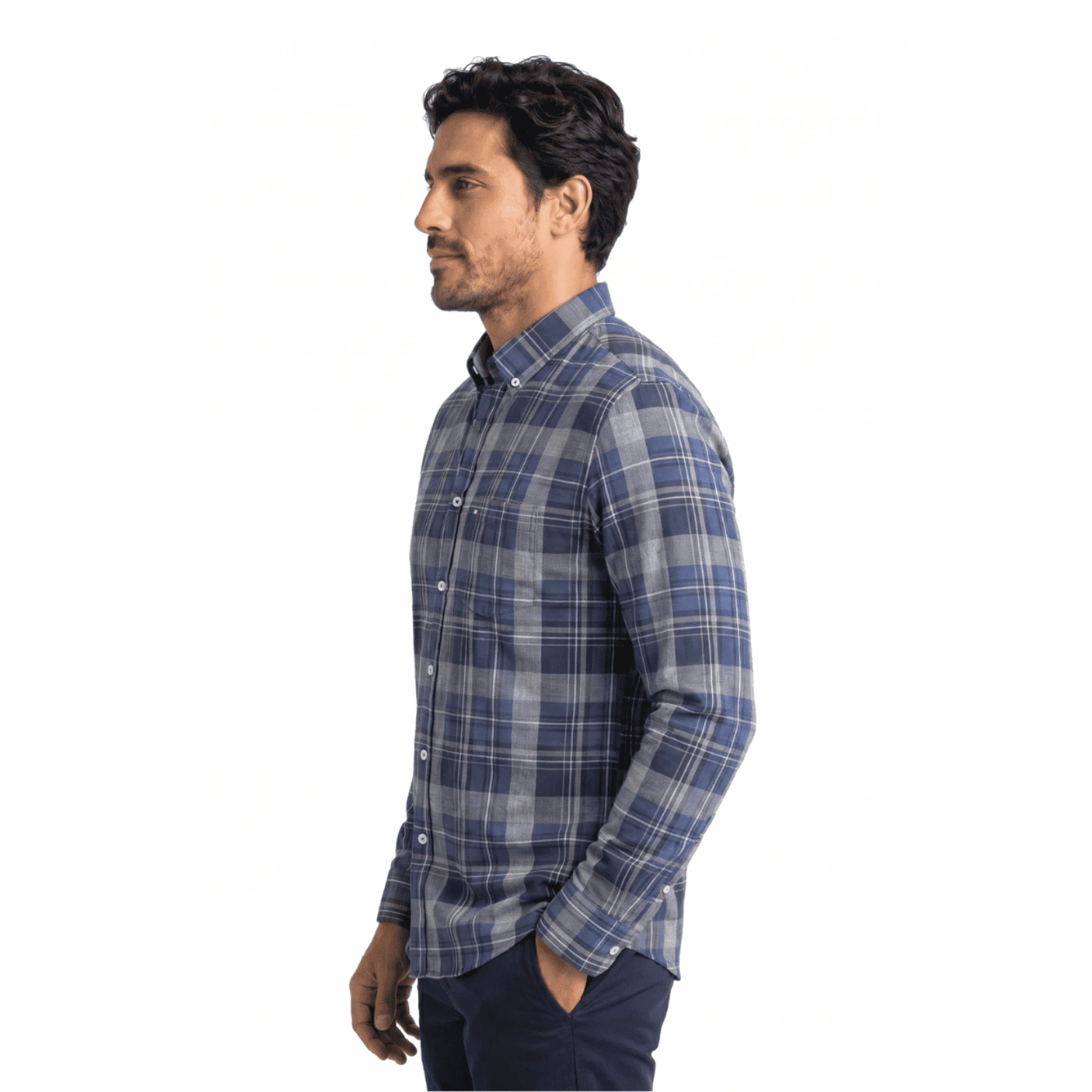 Camisa ML Etiqueta Azul con diseño Francés PC-63631CA - Imagen 5