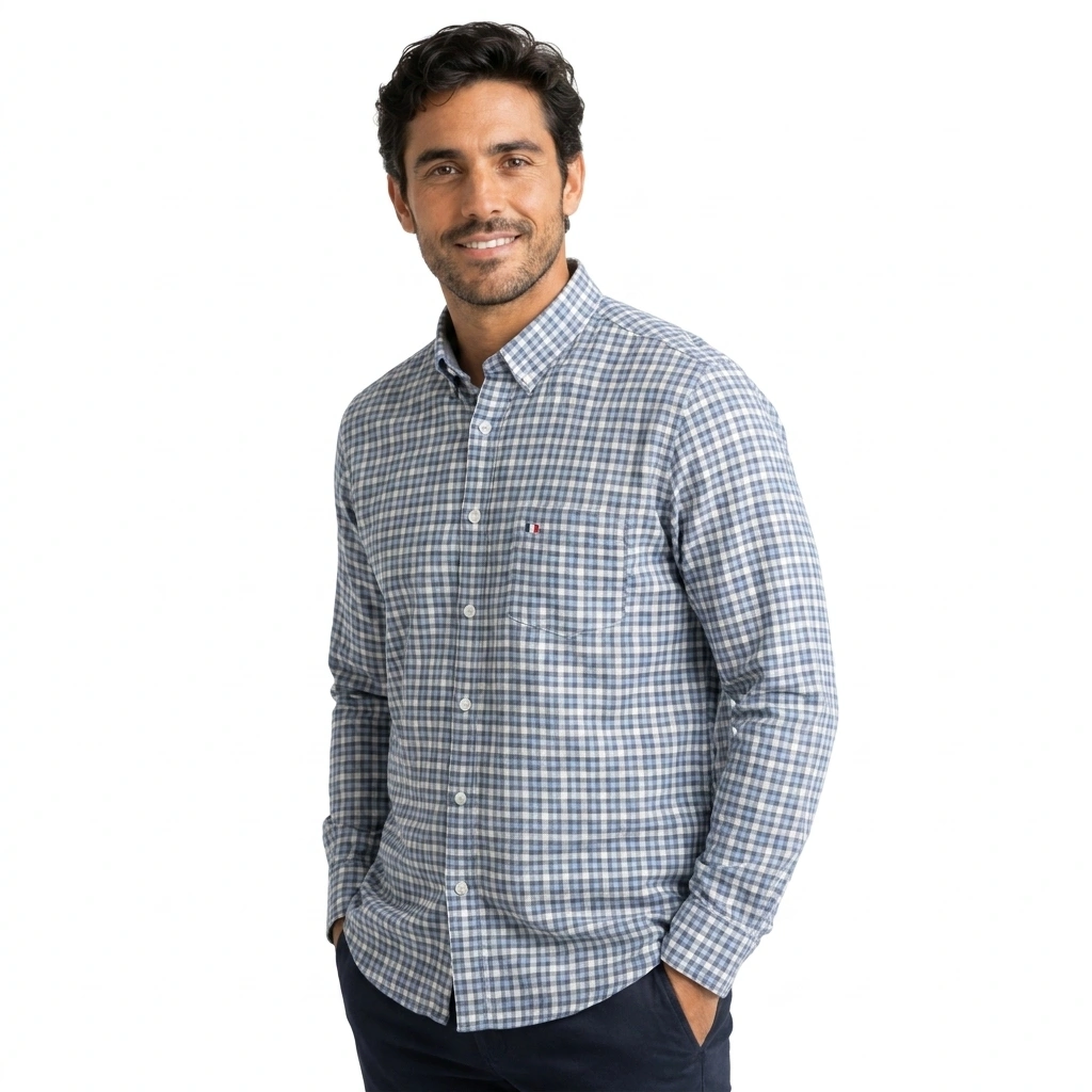 Camisa ML Etiqueta Azul con diseño Francés PC-63620CA - Imagen 6