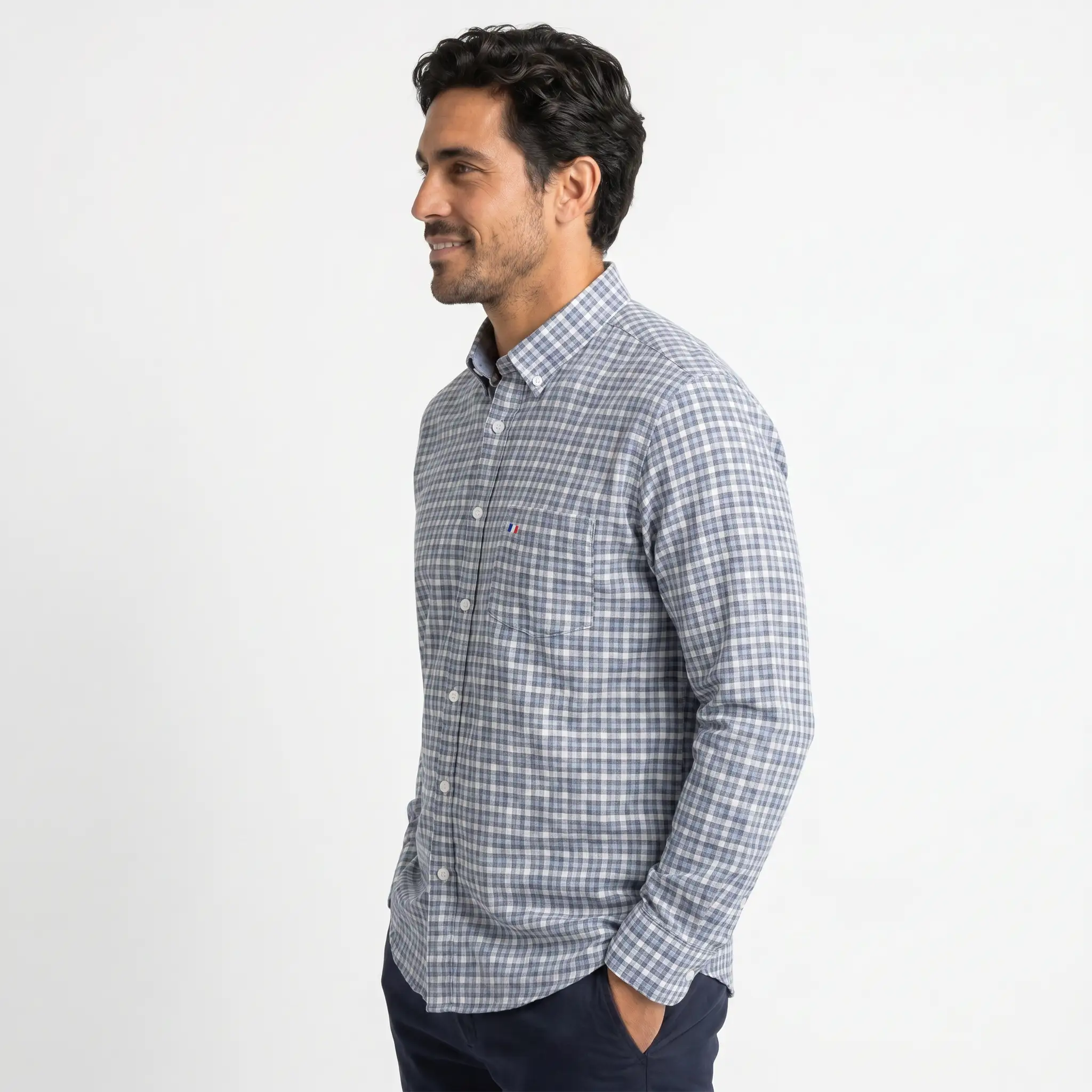 Camisa ML Etiqueta Azul con diseño Francés PC-63620CA - Imagen 8